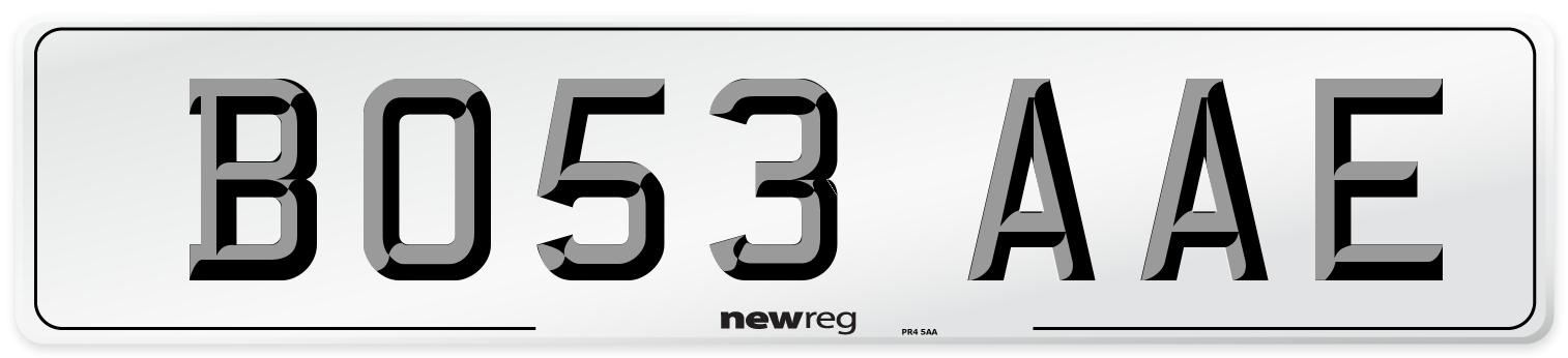 BO53 AAE Number Plate from New Reg